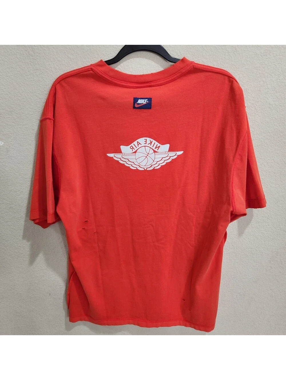 NEW Nike Air Jordan Rare Air Distressed S/s Shirt Mens Medium Sail Chile Cotton